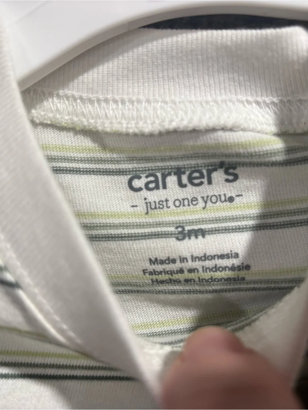 Carter's Sage Green Overalls with Striped Tee